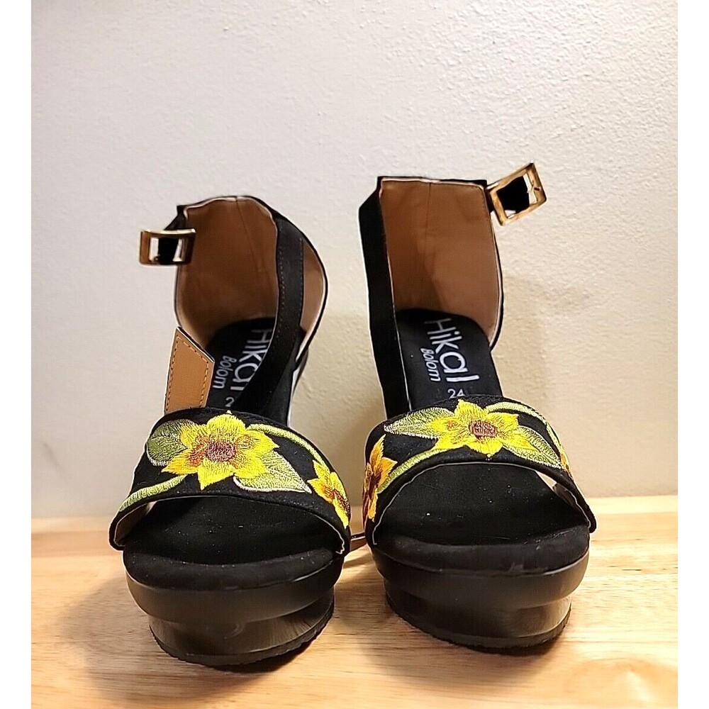 NWOB Hikal Bolom Handmade Floral Embroidered Stiletto Heels From Mexico Sz 7 US - Picture 3 of 12